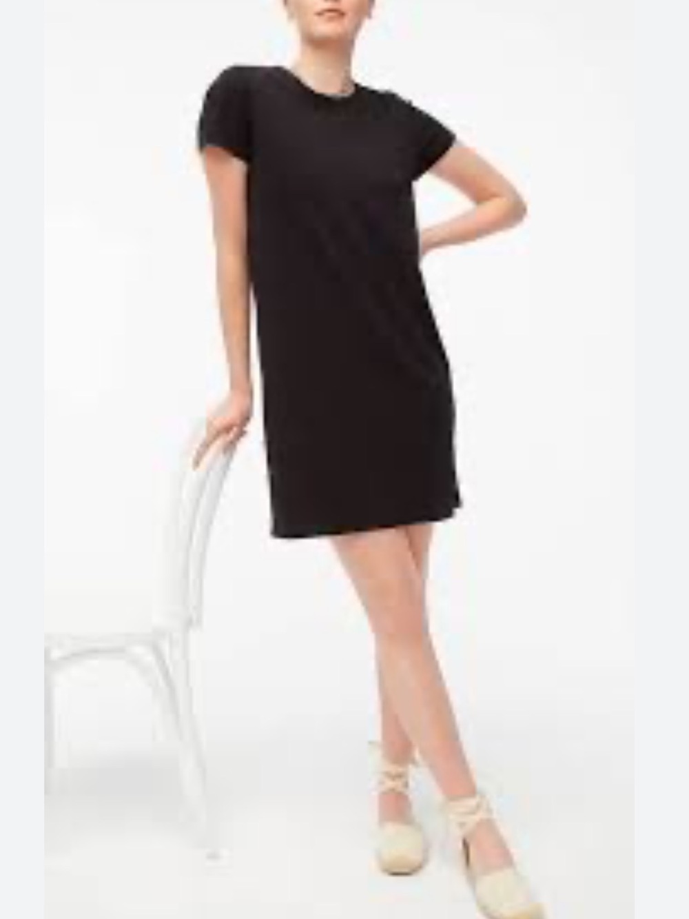 J. Crew Black Short-Sleeve T-Shirt Dress